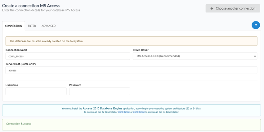 Conectando la base de  datos Access