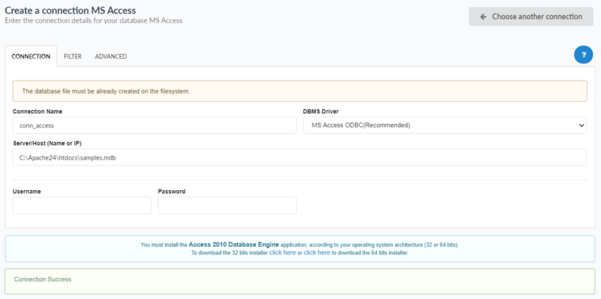 Conectando la base de datos Access