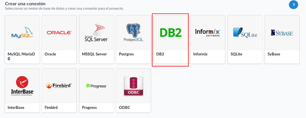 Seleccionar la conexión de la base de datos