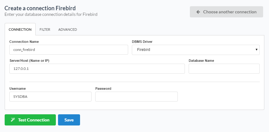  Connecting with FireBird database
