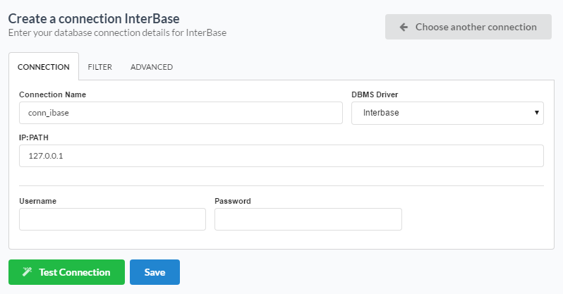  Connecting with InterBase database