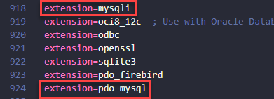 Habilitación de las extensiones de MySQL