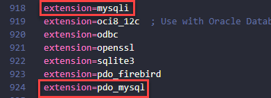 Habilitando extensiones de MySql