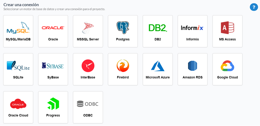 Selección de la conexión a la base de datos