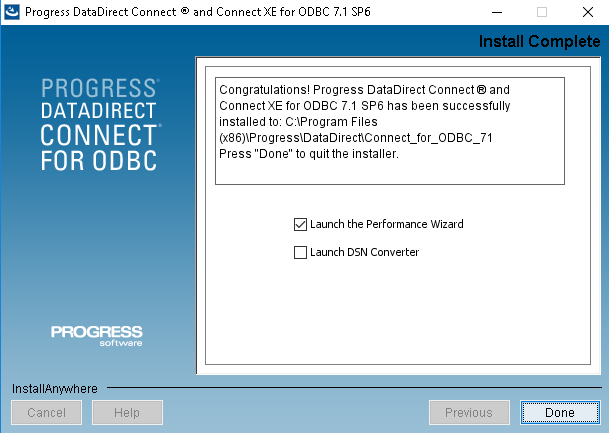 Installing the Progress OpenEdge ODBC Connector.