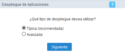 Seleccione las aplicaciones que se desplegarán