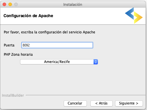 Configuração do Apache da instalação
