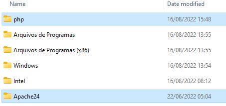 Diretório Apache e PHP