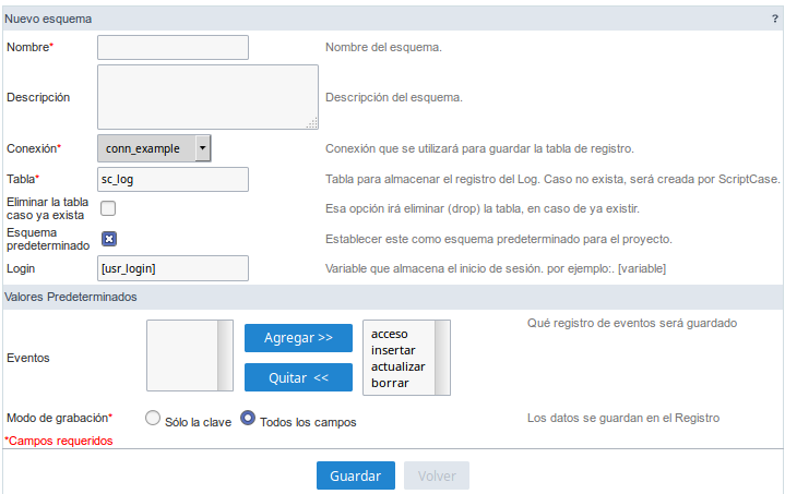 Create a Log Schema for the project