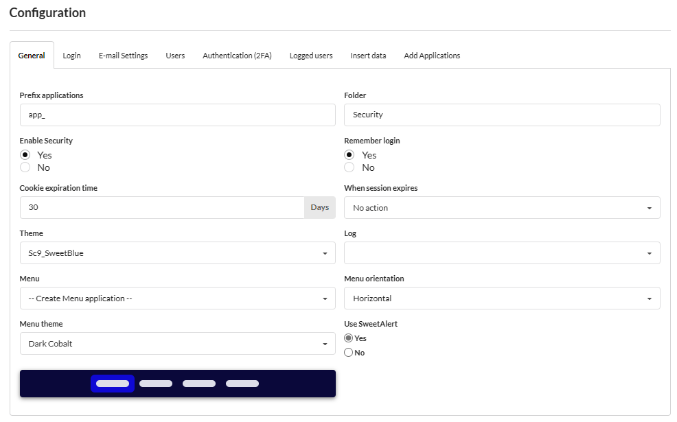 Configuração geral do Módulo