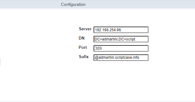 Pantalla de configuración general del módulo de seguridad