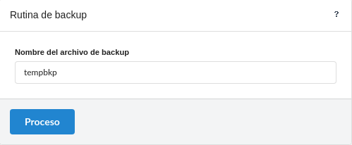 ScriptCase Backup Screen