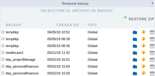 Backup restore