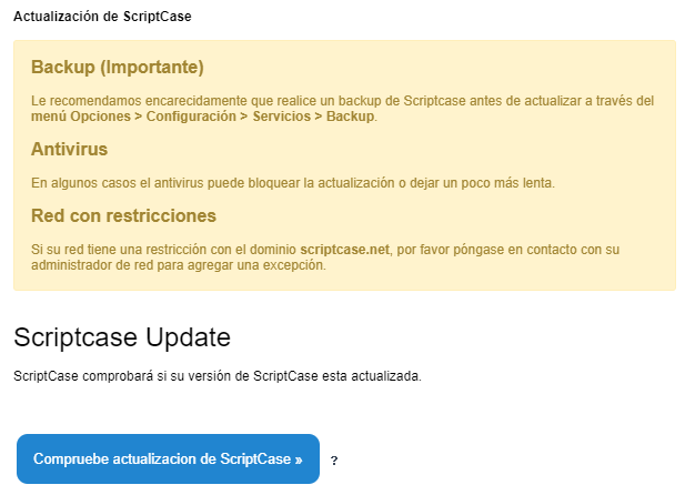 ScriptCase Update