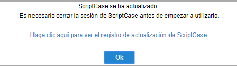 Final process of updating ScriptCase