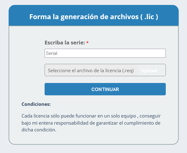 Walkthrough for the offline registration file request