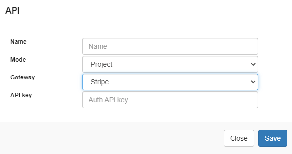 Configuración de pago usando Stripe API