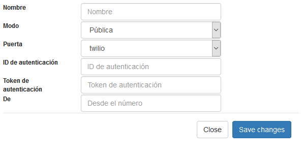 Configuração de envio utilizando API Twilio