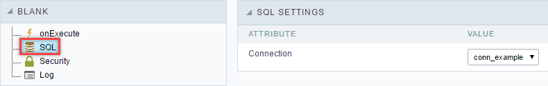 SQL Settings.