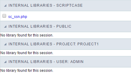 Internal Libraries managment Interface