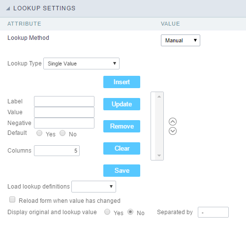 Manual Lookup Interface