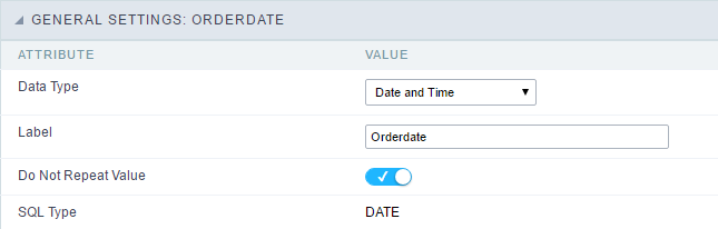 Date and Time field Configuration Interface.