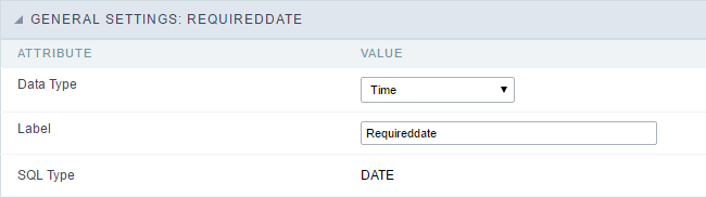 Time field Configuration Interface.