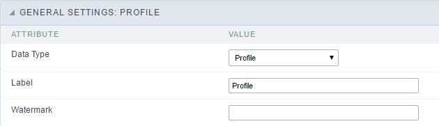 Profile field configuration Interface.