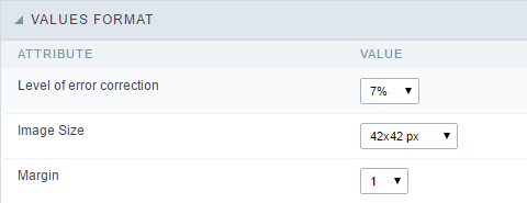 Interface of Values Format.