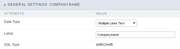 Multiple Lines Text field configuration Interface.