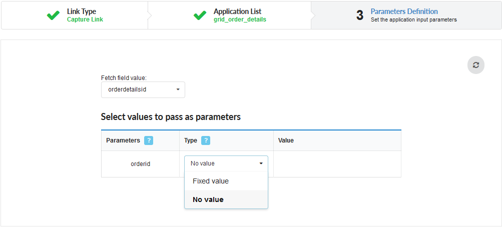 Parameters settings