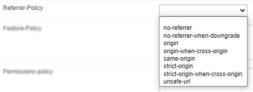 Referrer-Policy Options
