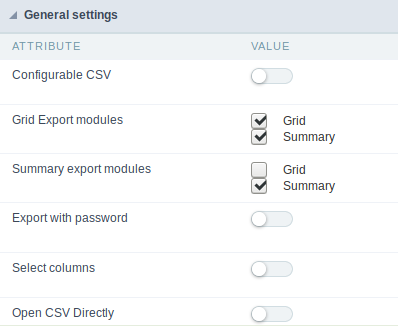 CSV Export General Settings