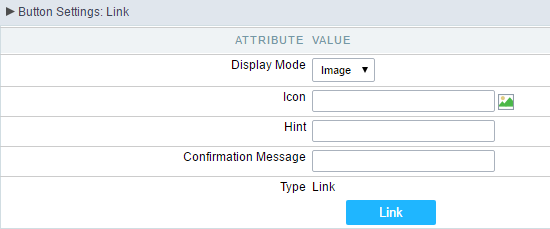 Setting up the Image Display mode for the link button.
