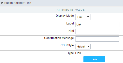 Setting up the Link Display mode for the link button.