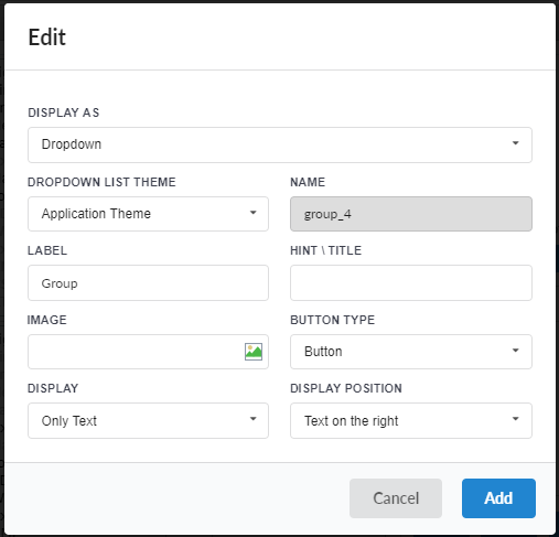 Button Group Configuration