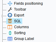 Access the SQL option in the left side menu.