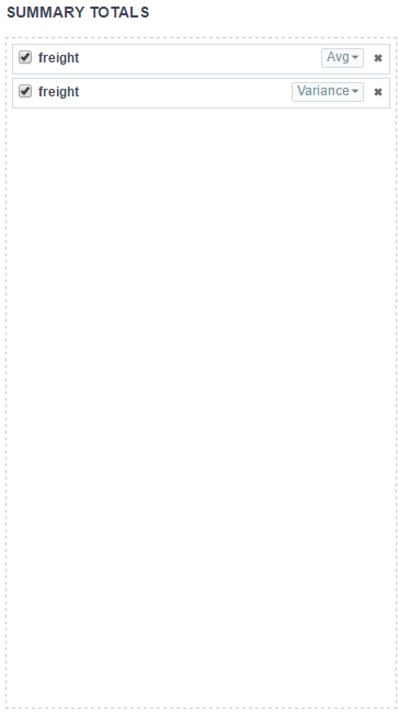 Totalized fields in the Grid using the summary.