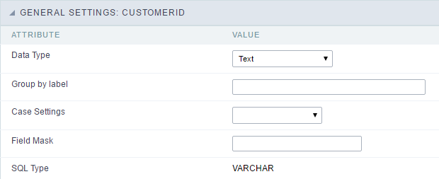 General configuration of text fields