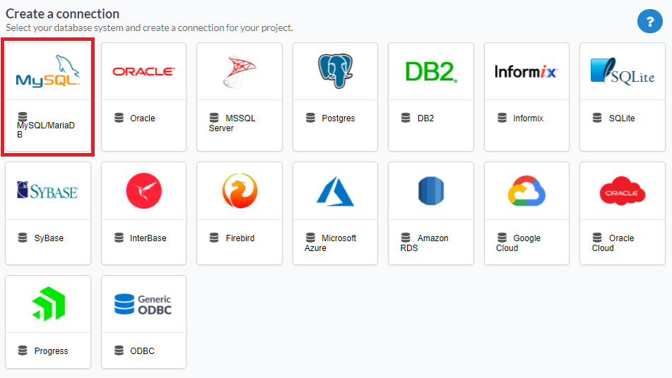 Selecting the Database connection