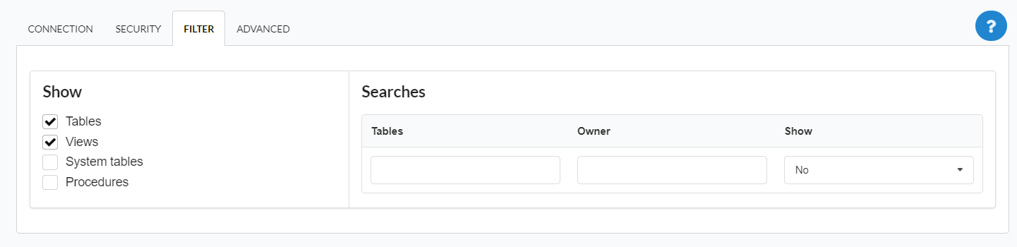 Filtering the Database connection