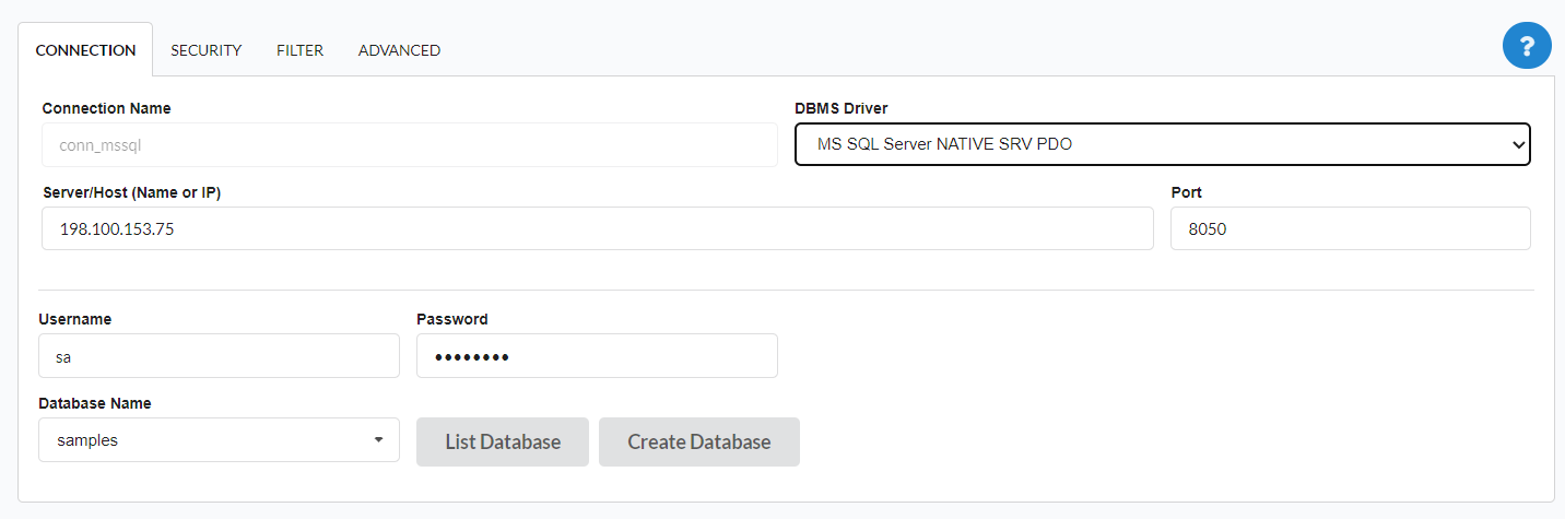 Connecting to the database