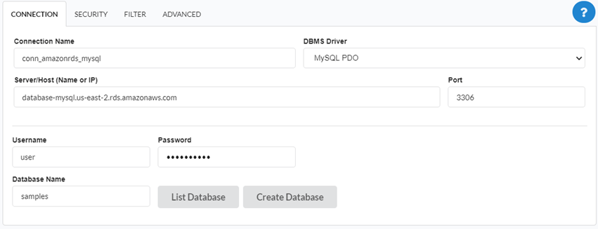 Connecting to the database