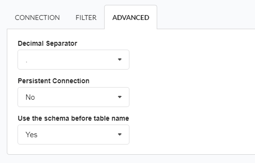 Advanced database connection configuration 