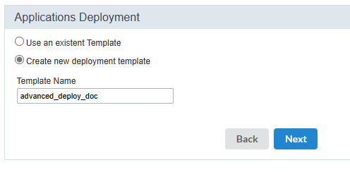 Choose the name of the template to deploy