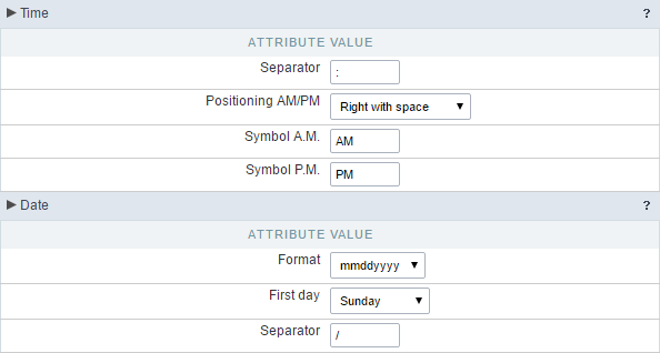 Regional settings Date Time group