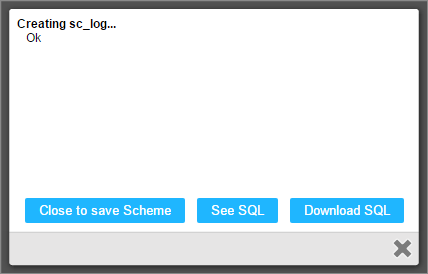 screen to create the log schema