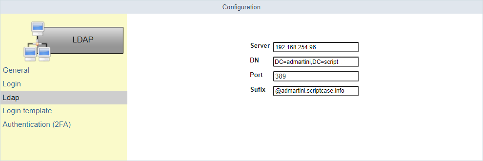 Security Module General Configuration Screen