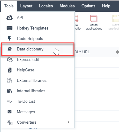 Accessing the data didcionary