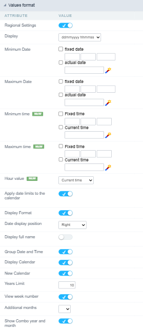 Interface de formatação de valores.